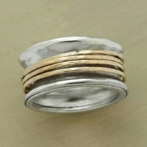 Bague en Fil d'Or en Argent Vintage