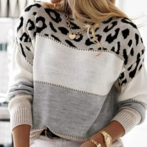 Josiane™ Pull avec imprimé léopard