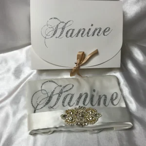 Peignoir Long Mariée avec Ceinture Diamant