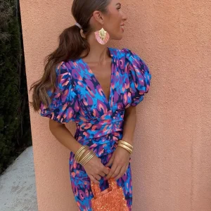 Giada™ | Robe Midi Colorée Plissée