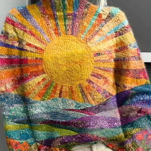 Odette | Pull col roulé, paysage de lever de soleil radieux