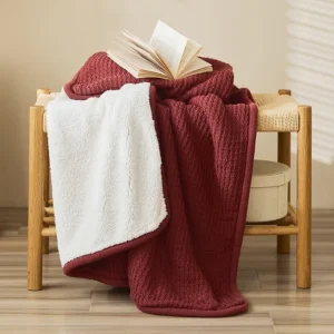 Plaid Pilou Pilou rouge bordeaux