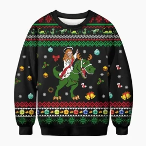 Pull de Noël dinosaure