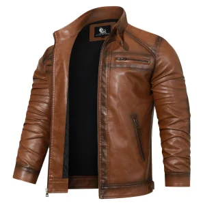 Élégance Urbaine – Veste en cuir souple au style intemporel et confortable