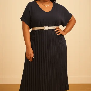 Robe gaufré en viscose grande taille