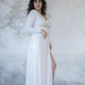 Robe de soirée longue écru