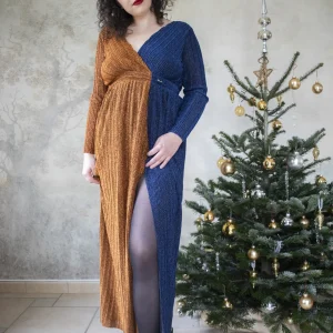 Robe longue plissée