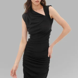 Robe midi noire femme