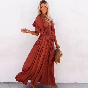 Robe de plage longue et élégante Anna pour un look d'été époustouflant