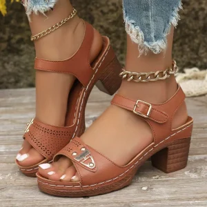 Jonna™ – Sandales orthopédiques à talon bloc pour élégance stable et confort prolongé