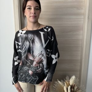 PULL EN MAILLE A MOTIF