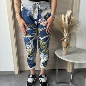 PANTALON DE JOGGING MOTIF FLEURI AVEC POCHE