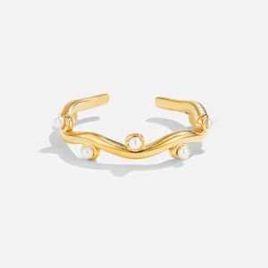 Bague en perles ondulées